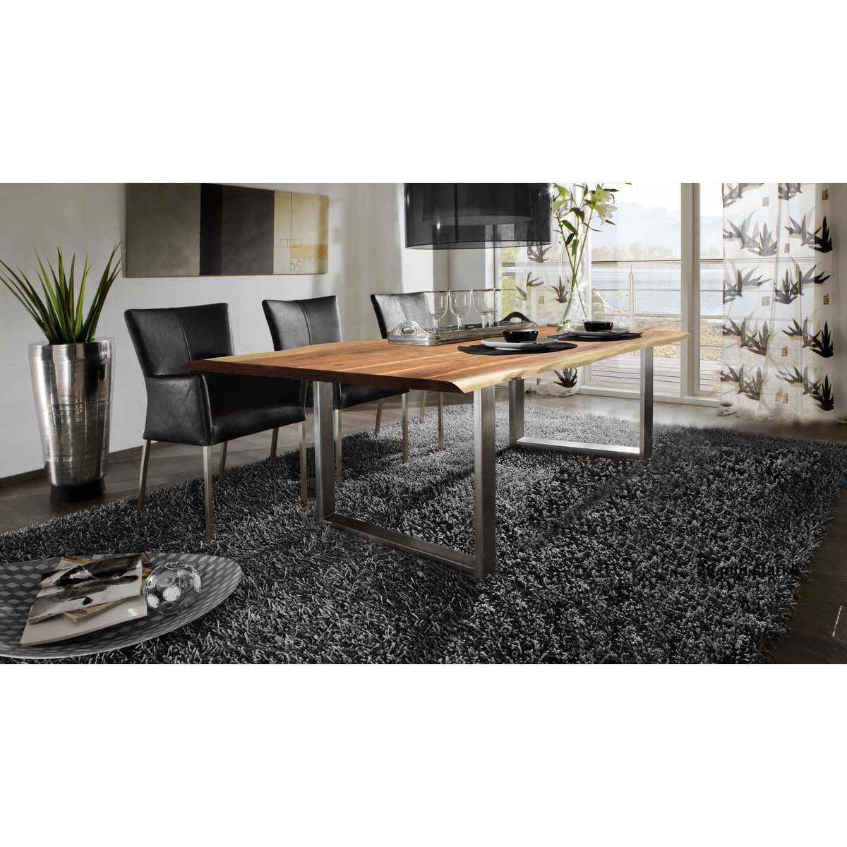 Tisch 240x100 cm, Akazie natur, 56 mm