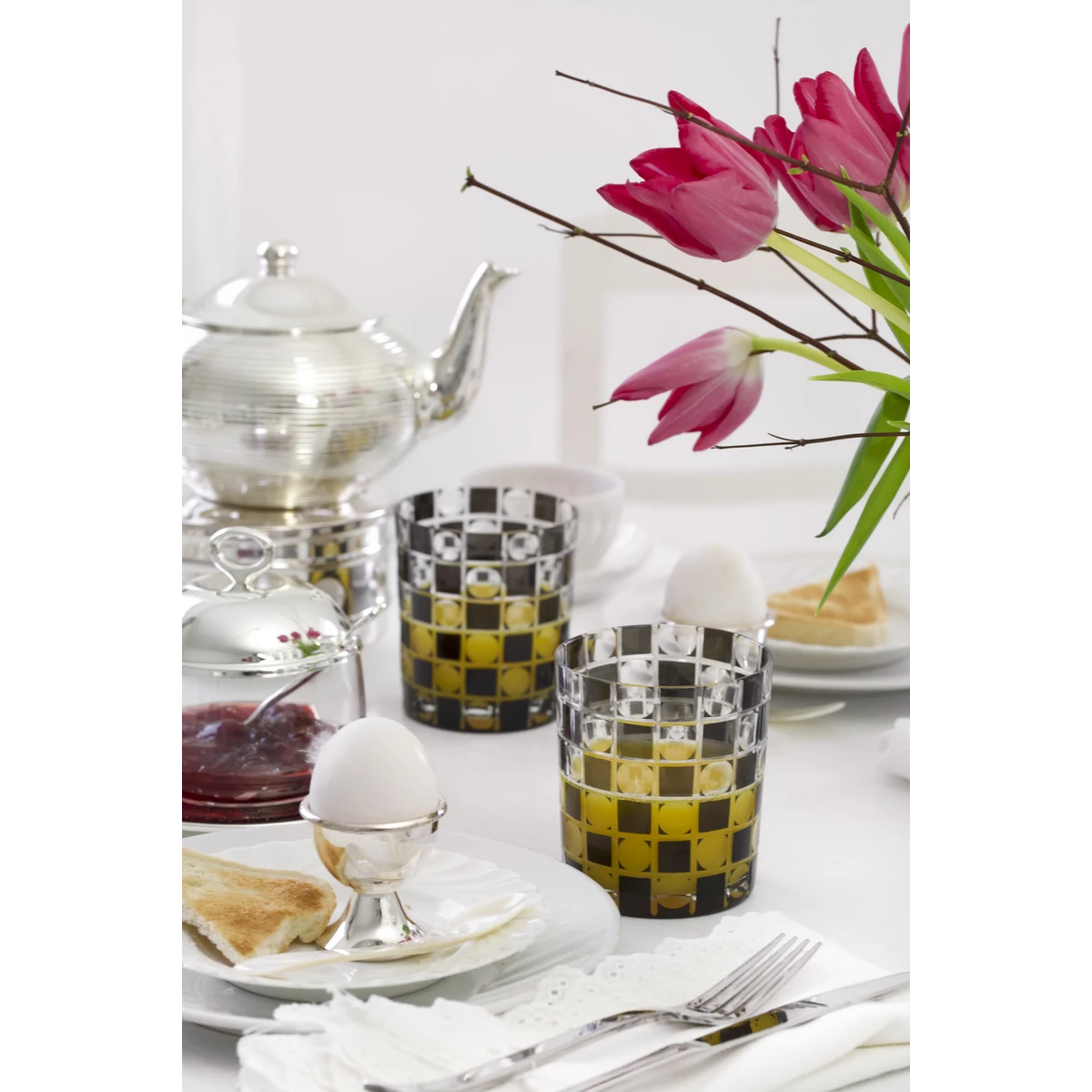 2er-Set Eierbecher Classo (Höhe 5 cm), klassische Form, schwerversilbert