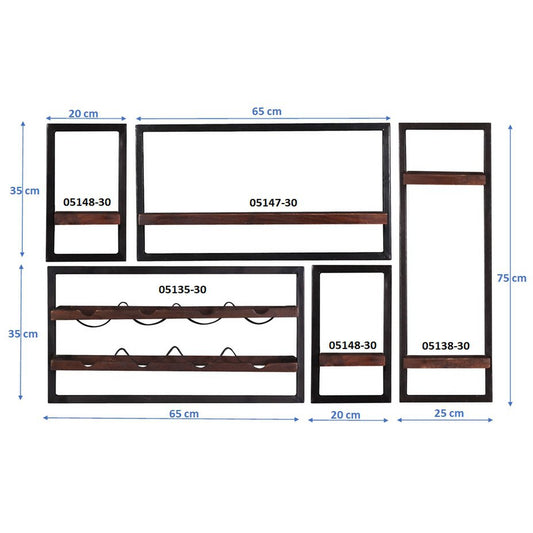 Wandregal-Set, 5-teilig
