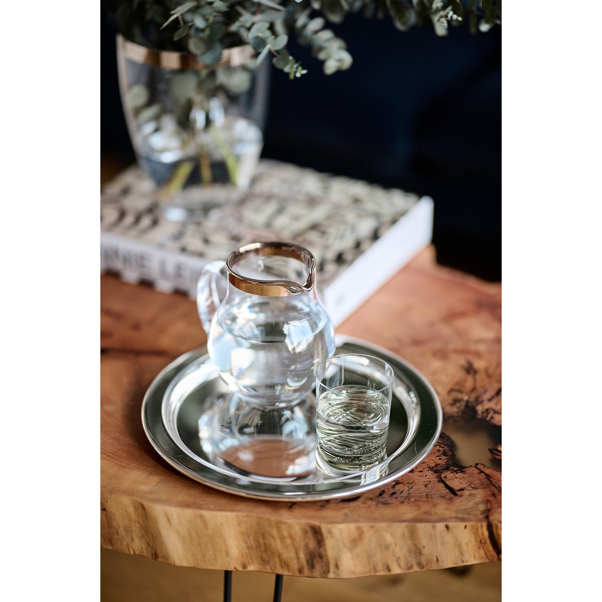 EDZARD Krug Olivia, mundgeblasenes Kristallglas mit Platinrand, Höhe 16 cm, Füllmenge 1,0 Liter