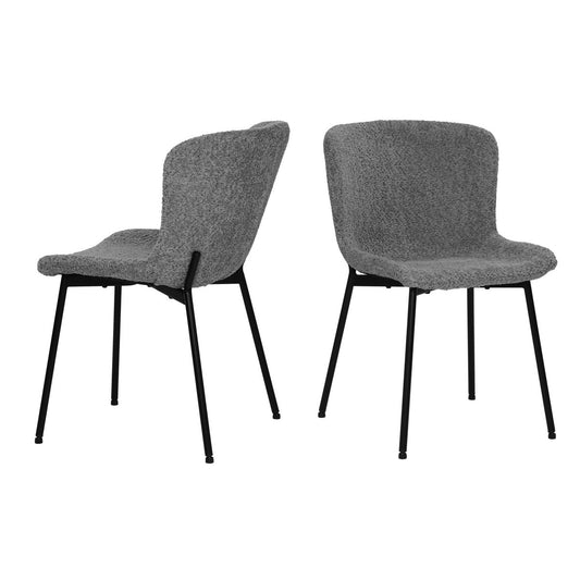 Stuhl 2er Set mit Bouclé-Bezug