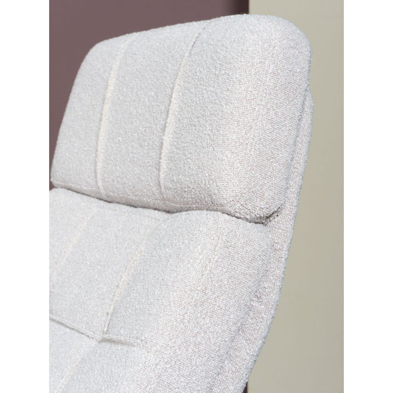 Sessel Aiden + Fußhocker – Bouclé – Natur