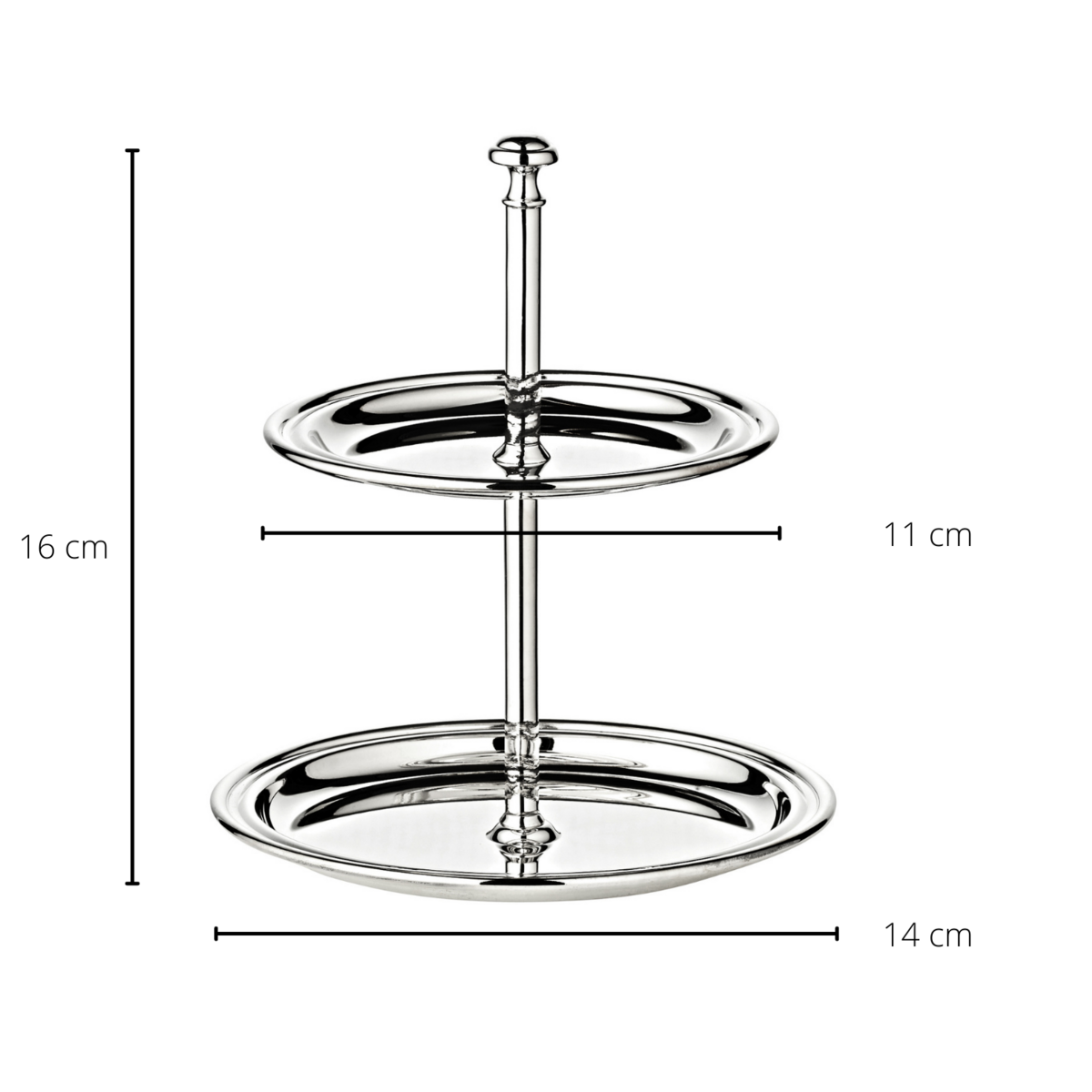 EDZARD Etagere mit 2 Ebenen, rund, Fadenrand, edel versilbert, anlaufgeschützt, Höhe 16 cm