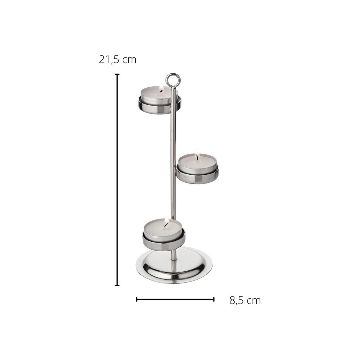 EDZARD Teelichthalter Denver, Edelstahl glänzend vernickelt, H 21 cm, Einsatz für Laternen und Windlichter