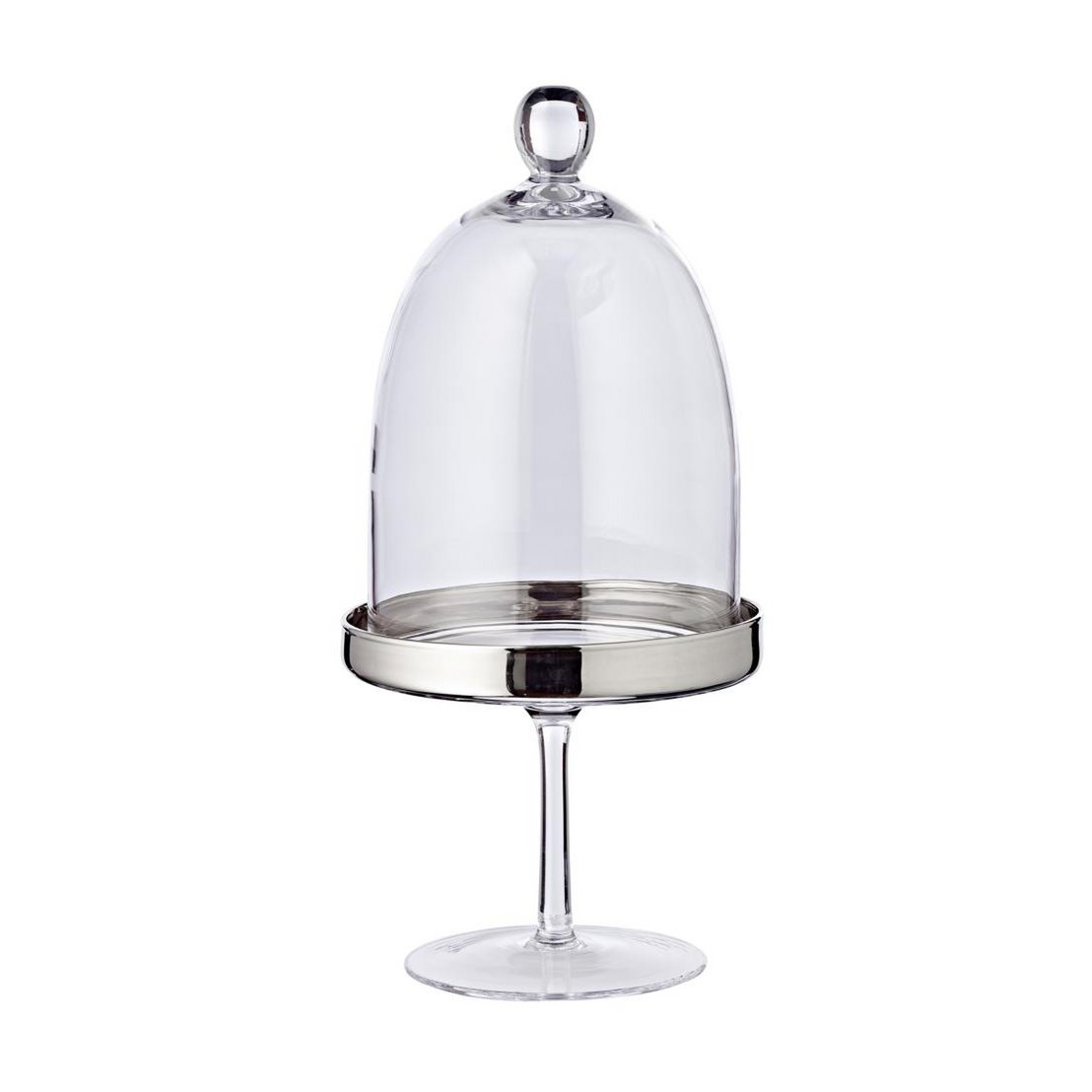 EDZARD Bonboniere Glasdose Candy Bar auf Fuß Leos, mundgeblasenes Kristallglas mit Platinrand, Höhe 20 cm