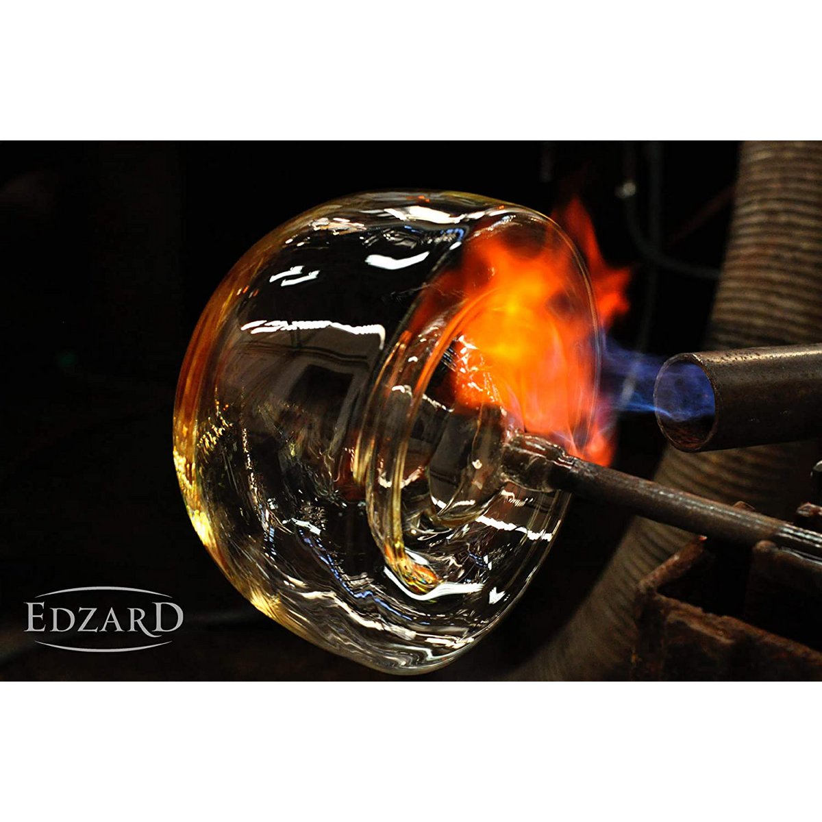 EDZARD Glasdose Vigo, mit Deckel, mundgeblasenes Kristallglas mit Platinrand, H 40 cm, ø 19 cm