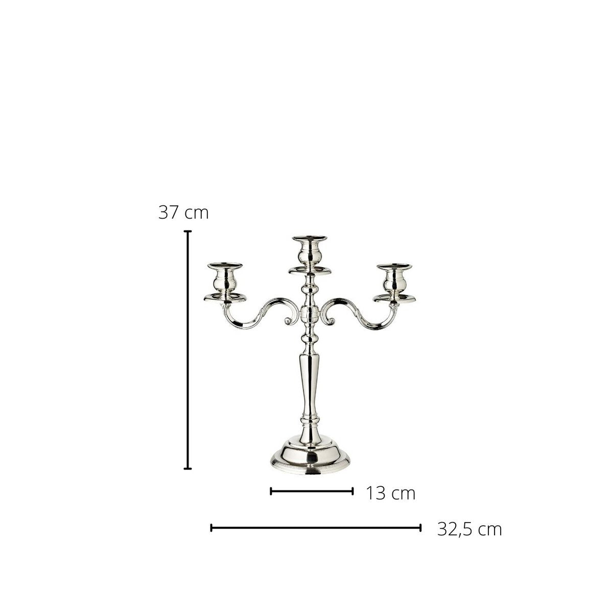 EDZARD Kerzenleuchter Regina, 3-flammig, Höhe 36 cm, edel versilbert, anlaufgeschützt