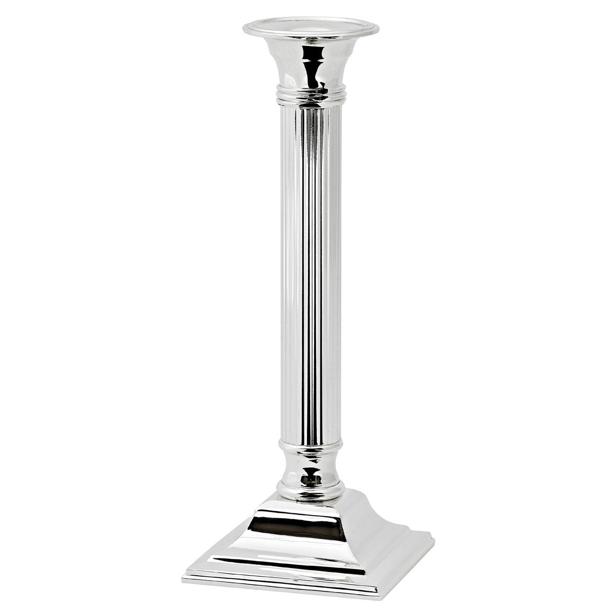 EDZARD Kerzenleuchter Lincoln für Stabkerze, kannelierter Schaft,edel versilbert, anlaufgeschützt, H 23 cm