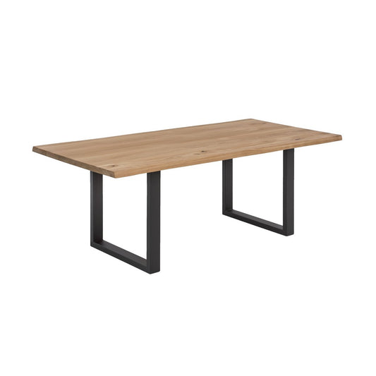 Tisch 200x100 cm, Wildeiche, schwarzes Gestell