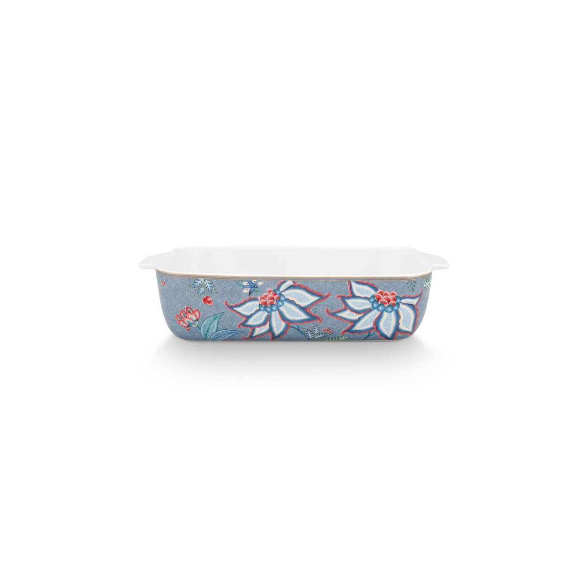 Backform Rechteckig Flower Festival Blau 27,5x18,5x6,5cm