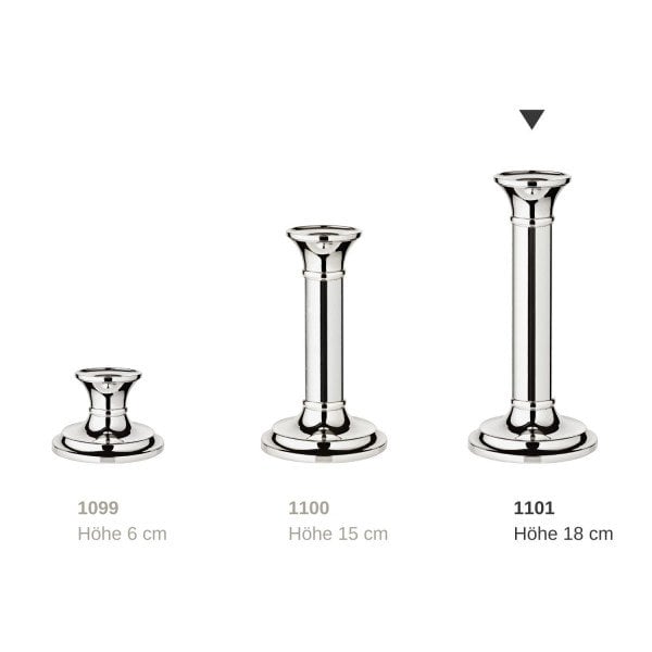 EDZARD Kerzenleuchter Fiona für Stabkerze, Höhe 18 cm, edel versilbert, anlaufgeschützt