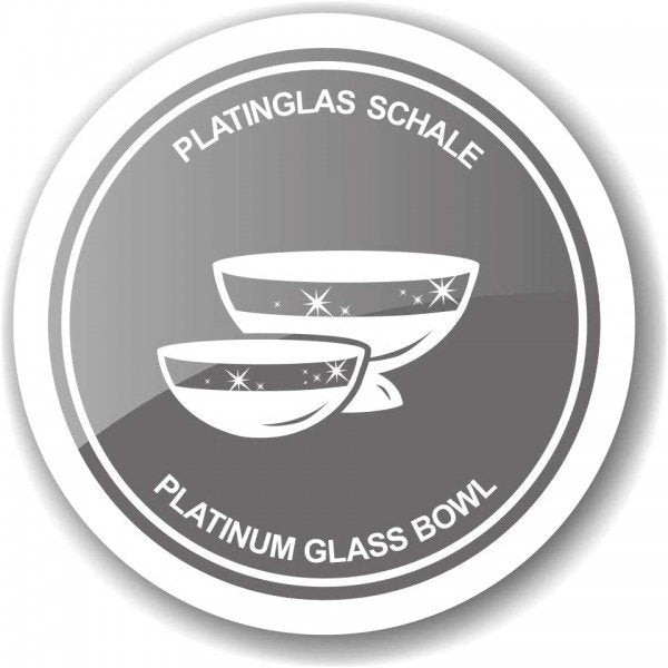 EDZARD Glasdose Vigo, mundgeblasenes Kristallglas mit Platinrand, ø 19 cm, Höhe 12 cm