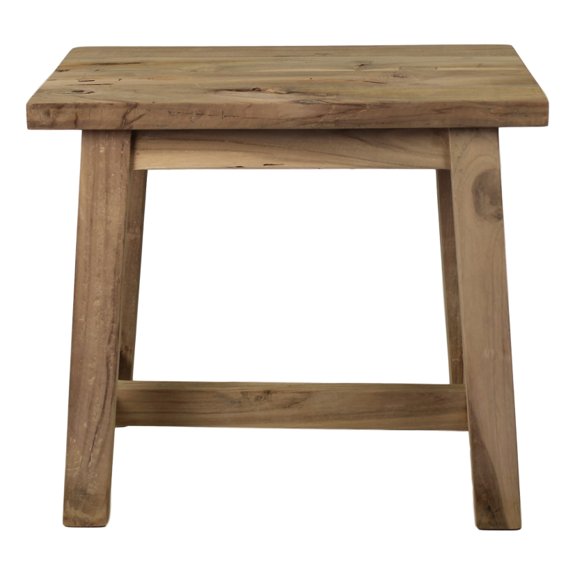 Dekorativer Hocker Lawas - 50 cm - Natur - Teak