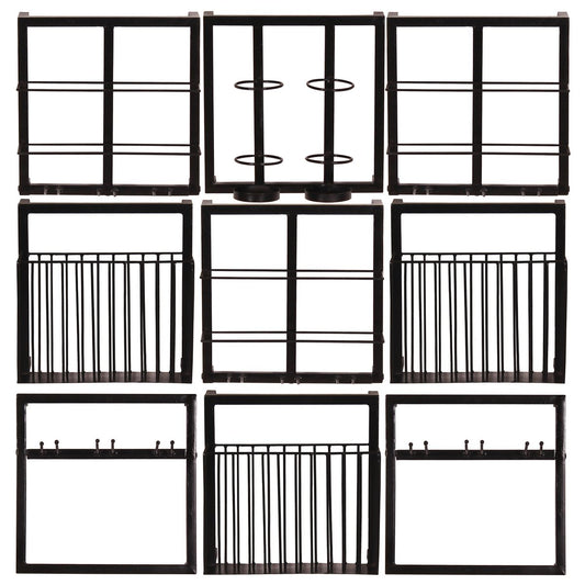 Wandregal-Set, 9-teilig