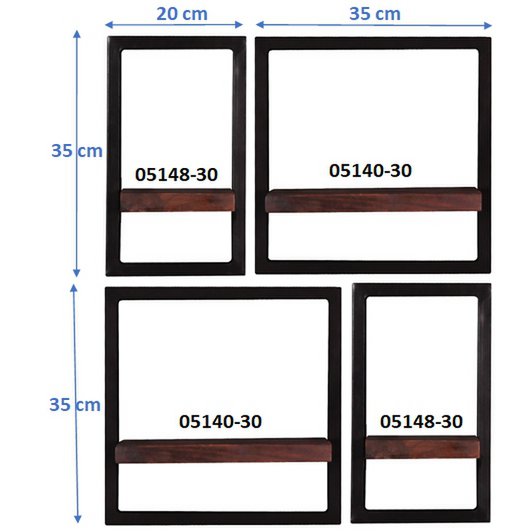 Wandregal-Set, 4-teilig