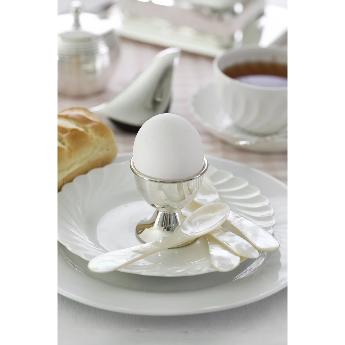 2er-Set Eierbecher Classo (Höhe 5 cm), klassische Form, schwerversilbert