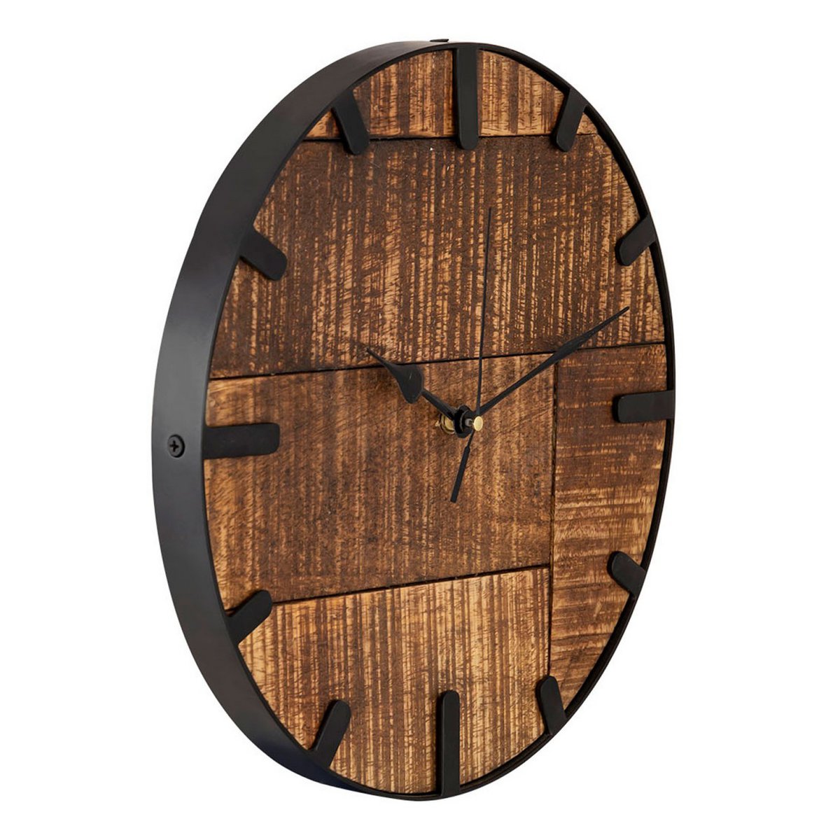 Wanduhr Holz ø 30 cm Wohnzimmeruhr modern rund aus Holz Vintage lautlos aus Mangoholz massiv