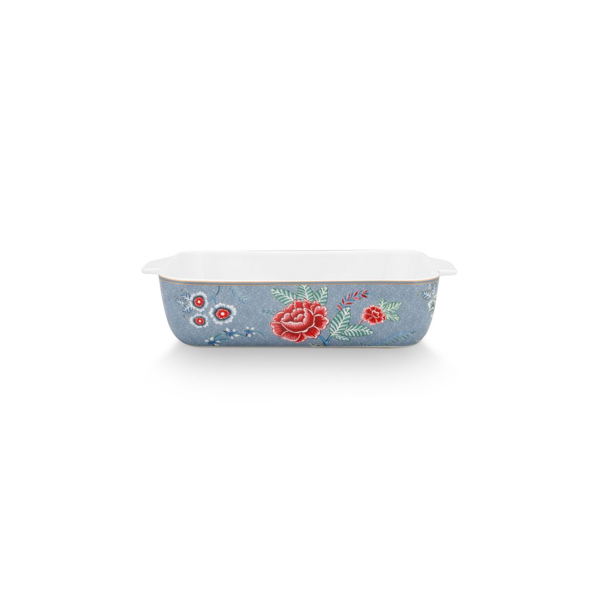 Backform Rechteckig Flower Festival Blau 27,5x18,5x6,5cm