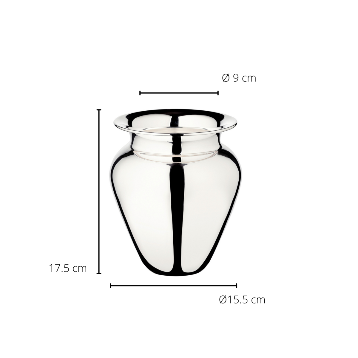 EDZARD Vase Antonia, schwerversilbert, Höhe 17 cm, Durchmesser 15 cm, Öffnung Durchmesser 9 cm