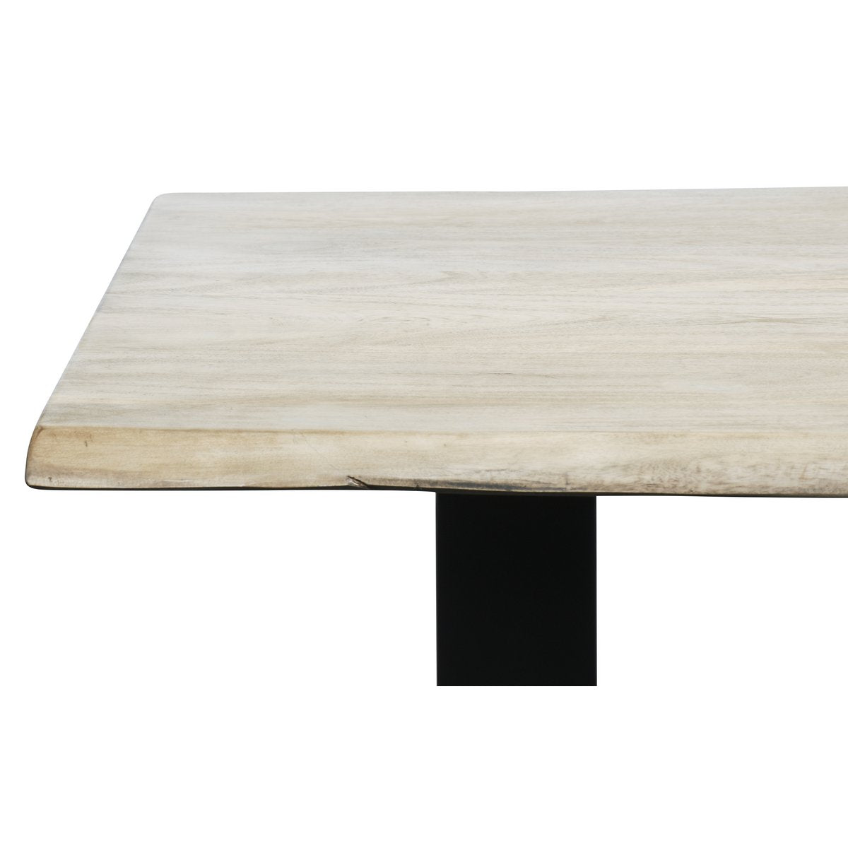 Tisch 140 x 80 cm, Platte hell gekälkt, Gestell schwarz