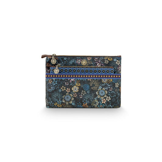 Kosmetiktasche Combi Tutti i Fiori Blau 26x18x7,5cm/22x13x1cm