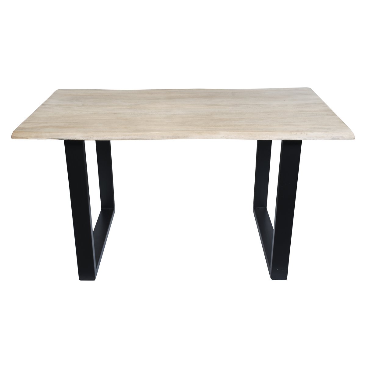 Tisch 140 x 80 cm, Platte hell gekälkt, Gestell schwarz