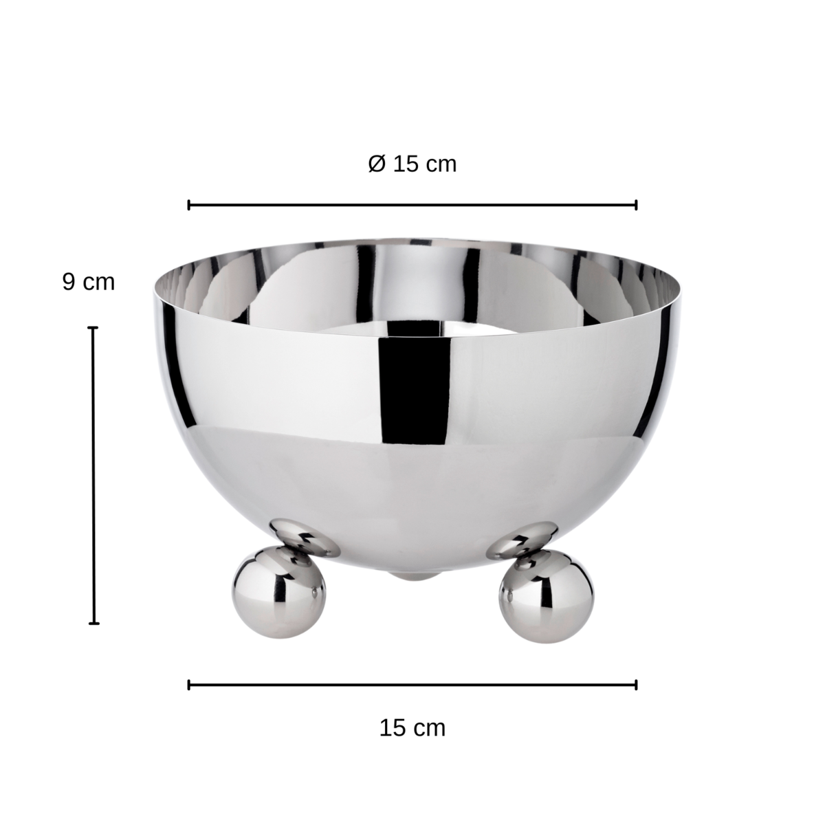 Schale Chicago (Höhe 9 cm, Ø 15 cm), hochglanzpoliert, Edelstahl