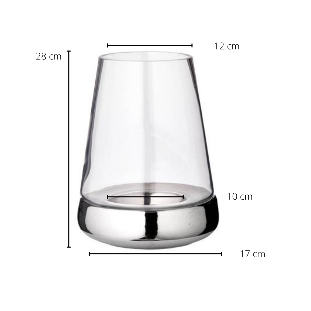 EDZARD Windlicht Kerzenglas Bora, Glas und Keramik, Höhe 28 cm