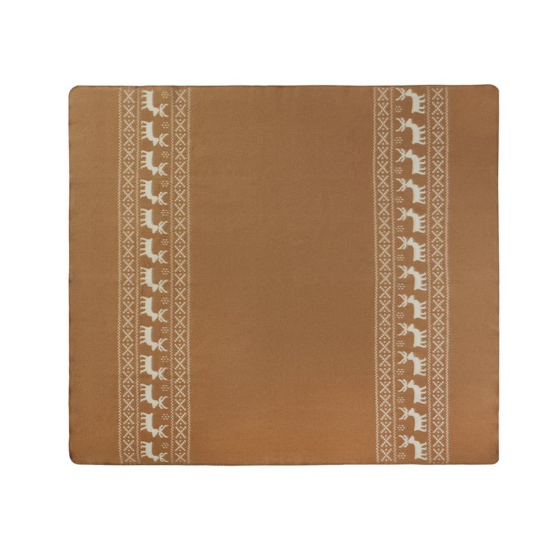 Bettdecke aus Merinowolle RENTIER – Beige