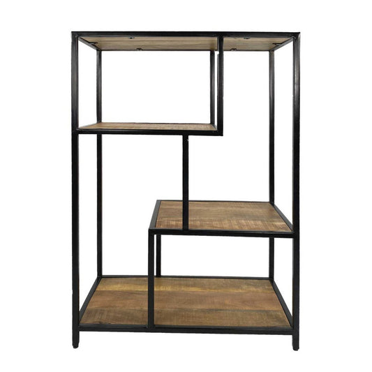 Stand Regal Bücher Regal Raumteiler Bücherbord 75 x 115 x 36 cm Liverpool Metall-Gestell schwarz