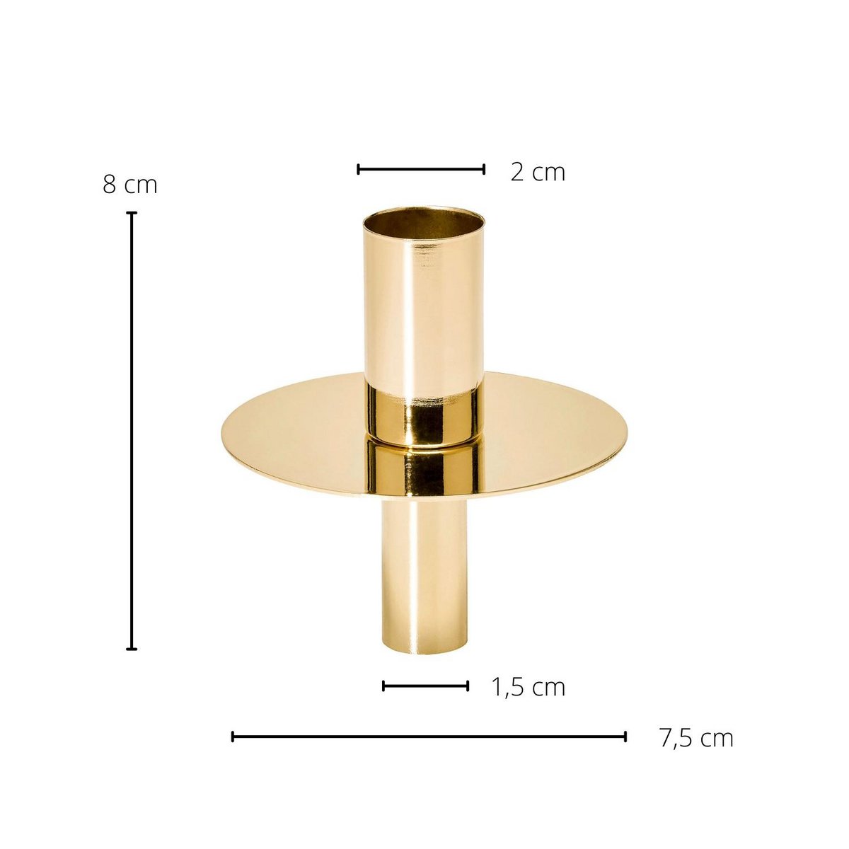 EDZARD Flaschenaufsatz Kerzenhalter, Edelstahl vernickelt, goldfarben, Höhe 8 cm