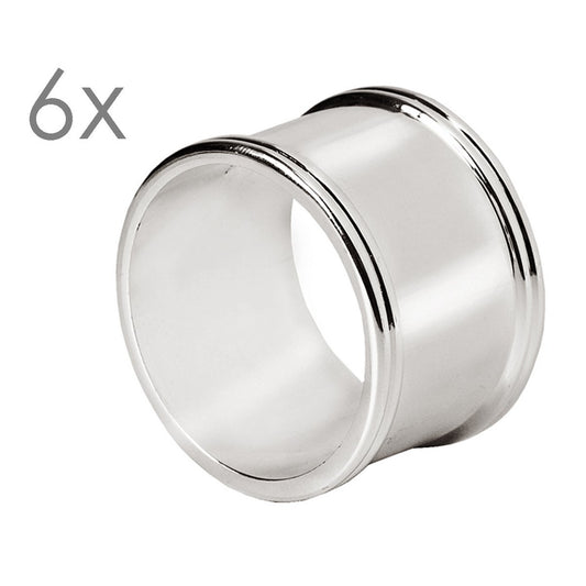 EDZARD 6er Set Serviettenringe Madrid, edel versilbert, Durchmesser 4 cm