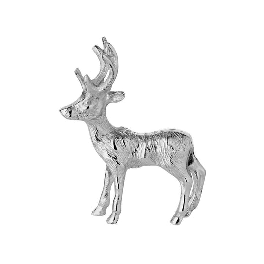 Dekofigur Hirsch Malik (Höhe 16 cm), silberfarben, Aluminium