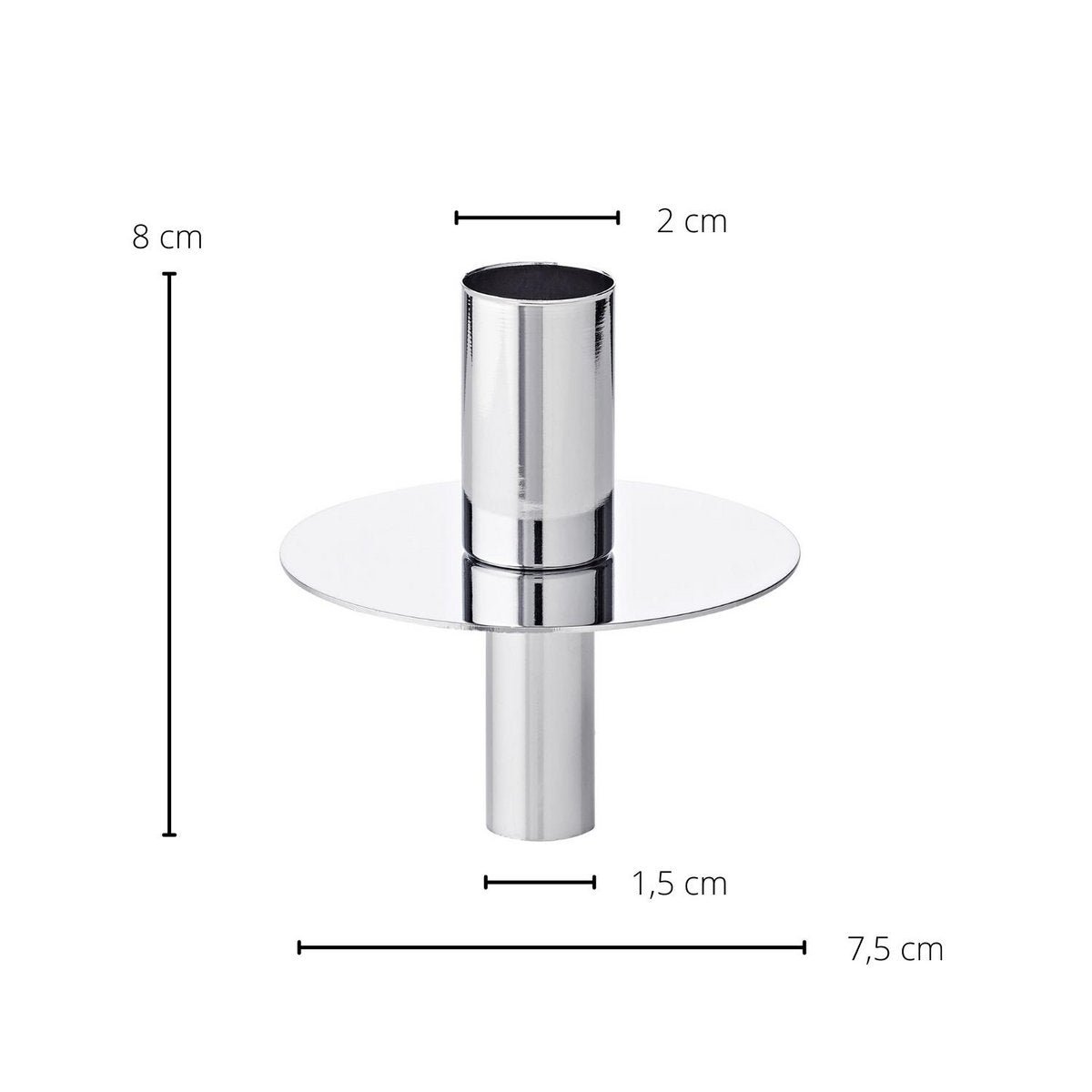 EDZARD Flaschenaufsatz Kerzenhalter, Edelstahl glänzend vernickelt, Höhe 8 cm