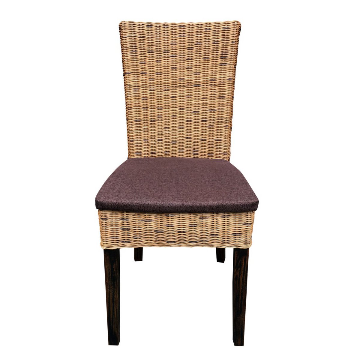 Esszimmer Stühle 6er Set Rattanstühle Wintergarten Korbstühle Cardine cabana Sitzkissen braun