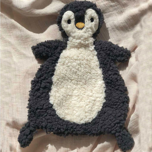 Geschnittenes Sherpa-Kuscheltuch Pinguin