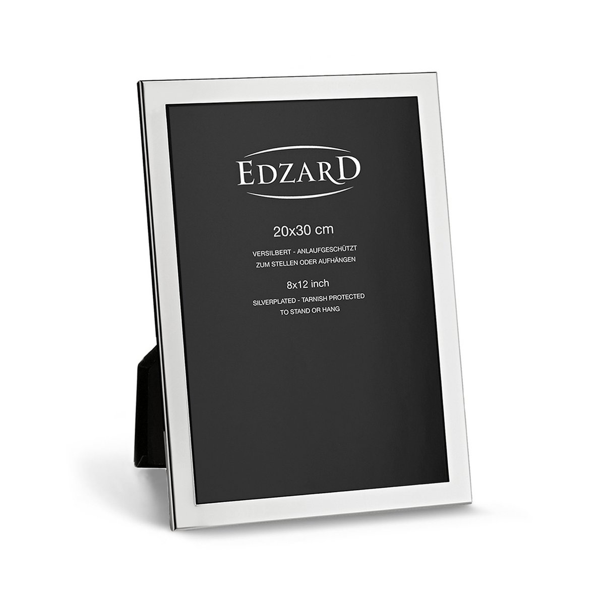 EDZARD Fotorahmen Prato für Foto 20 x 30 cm, edel versilbert, anlaufgeschützt, mit 2 Aufhängern