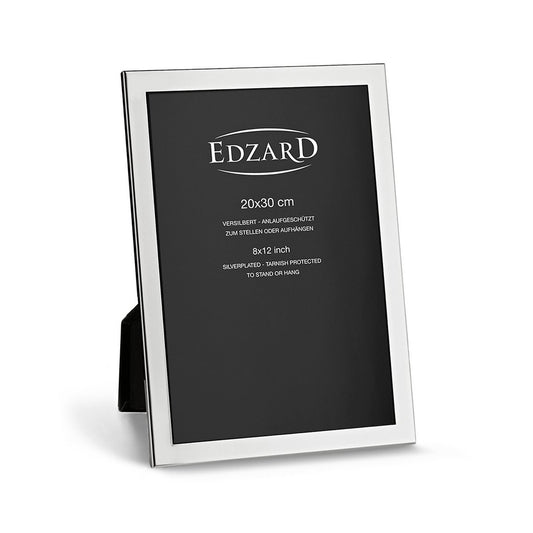 EDZARD Fotorahmen Prato für Foto 20 x 30 cm, edel versilbert, anlaufgeschützt, mit 2 Aufhängern