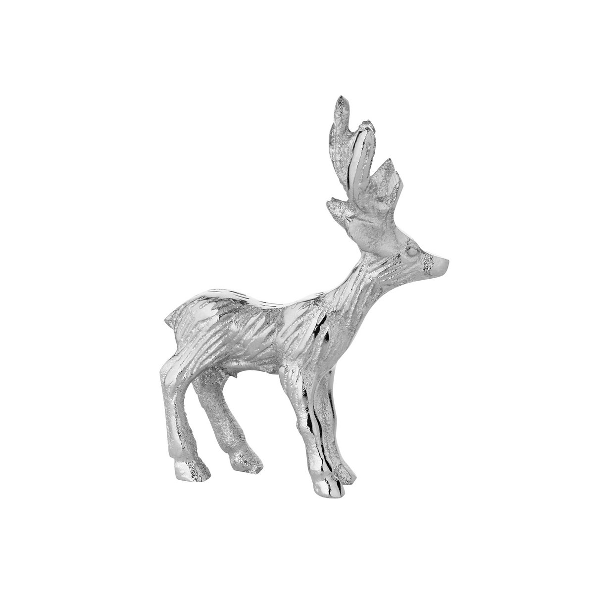 Dekofigur Hirsch Malik (Höhe 11 cm), silberfarben, Aluminium