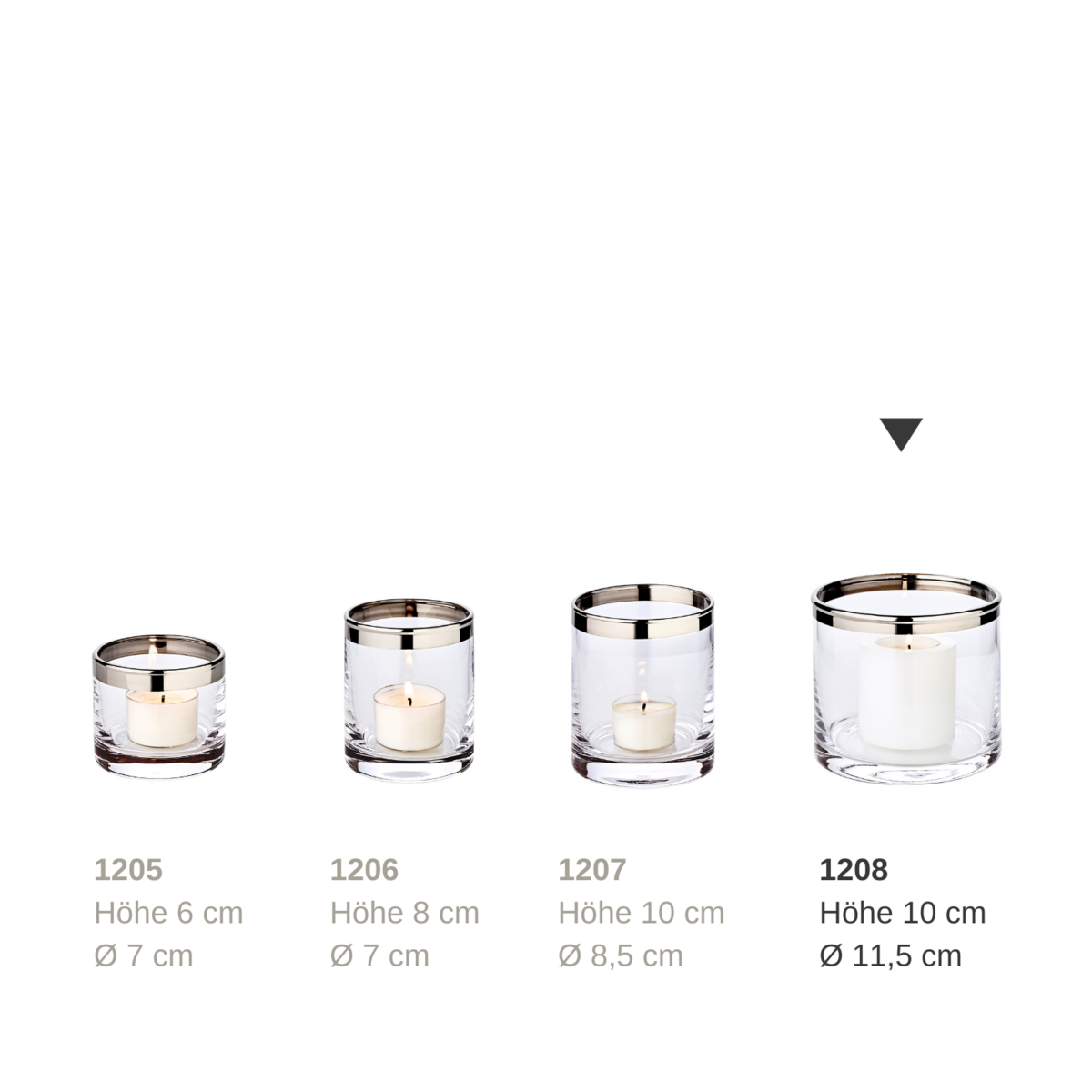 EDZARD Windlicht Molly, mundgeblasenes Kristallglas mit Platinrand, Höhe 10 cm, Durchmesser 11,5 cm