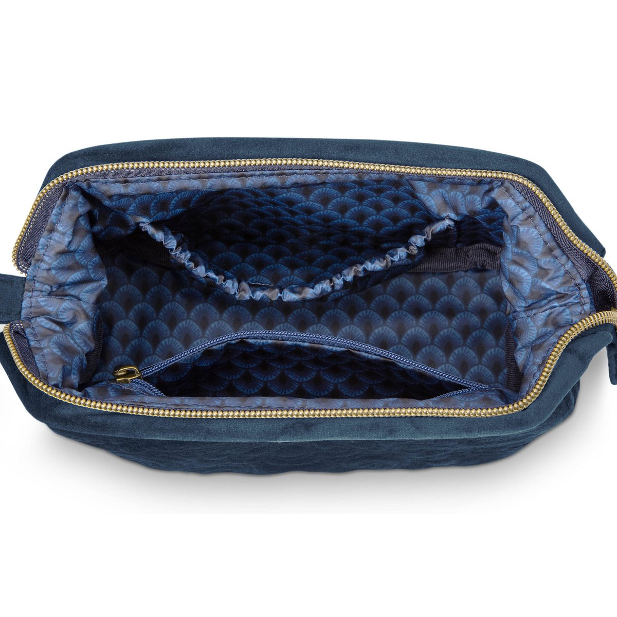 Kosmetiktasche Small Samt Quiltey Days Blau 19x12x8,5cm