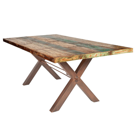 Tisch 180x100 cm, Altholz bunt lackiert