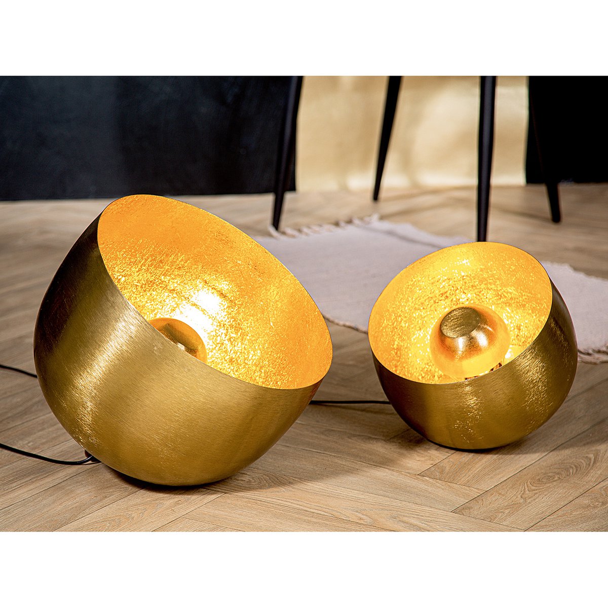 Bodenlampe Gold-Meteo