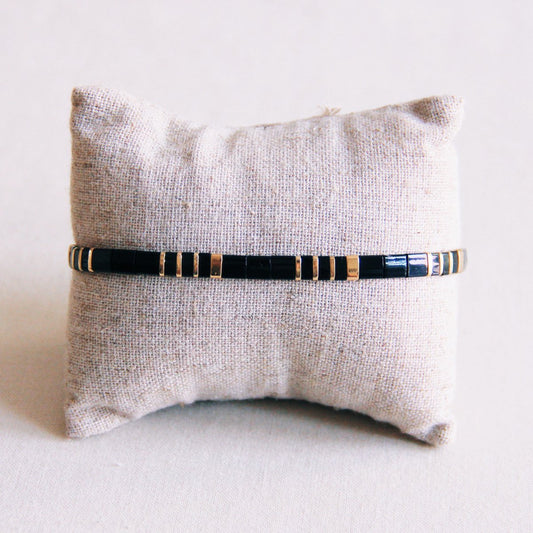 Tilabead-Armband schwarz/gold