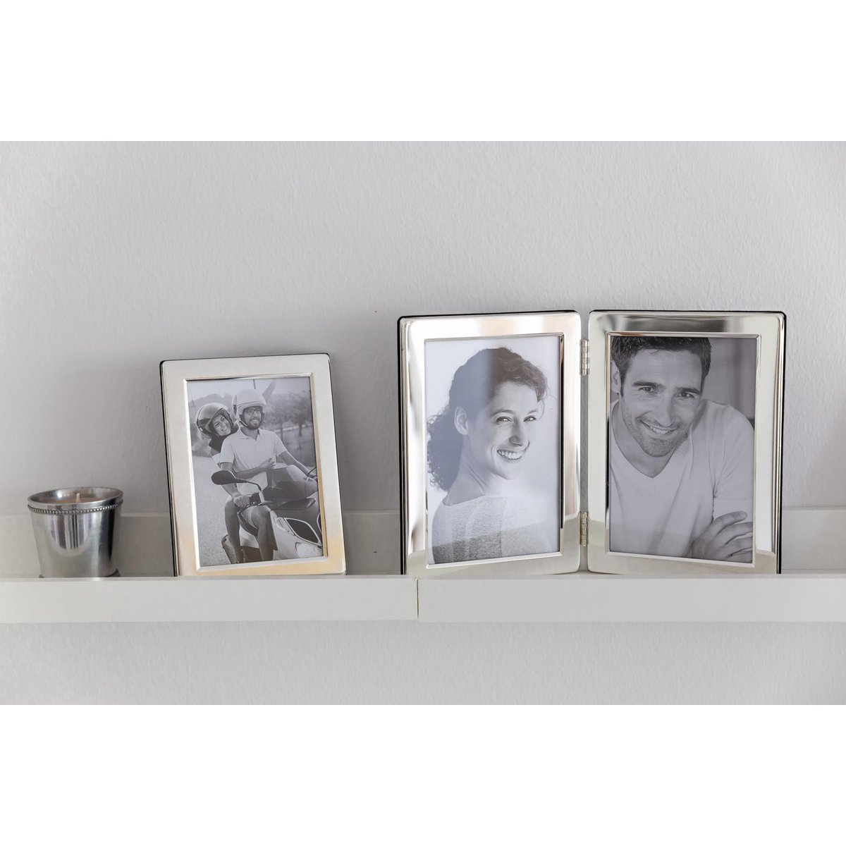 EDZARD Doppel-Fotorahmen Salerno für 2 Fotos 10 x 15 cm, edel versilbert, anlaufgeschützt