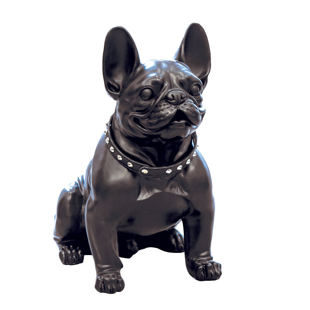 Poly Figur "Bulldog" schwarz matt H.42,5cm